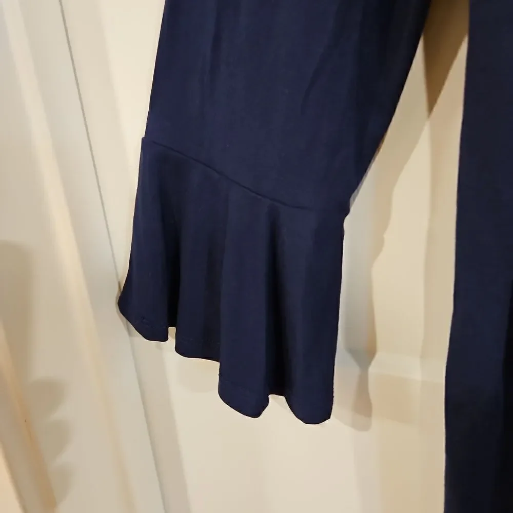 Kim Rogers Navy Blue Cardigan with bell cuffs sz M